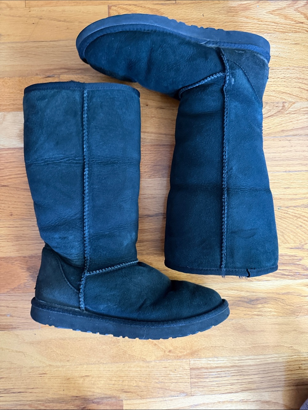 UGG Black Tall Shearling Boots - Picture 1 of 6